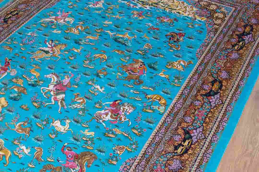 تصویر 1 از قیمت و خرید قالی فیروزه‌ ای + فروش ارزان